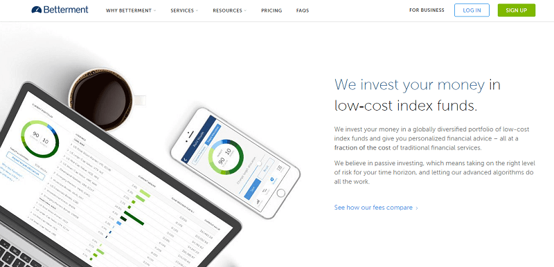 betterment homepage website